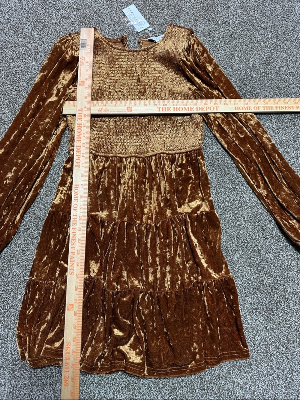 Baltic born long sleeve copper velvet dress medium NWT - Picture 2 of 12
